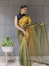 DAC Tassles Designer Chiffon Party Wear Readymade Sarees Wholesale Market In Surat
